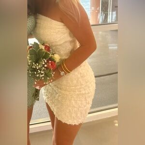 TCEC One Shoulder White Dress